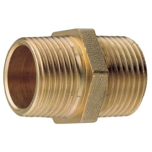 Aquafax Brass Equal Hex Nipples BSP/T - Image