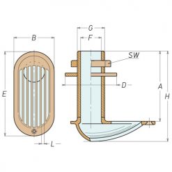Aquafax Round Scoop Brass Skin Fittings - Image