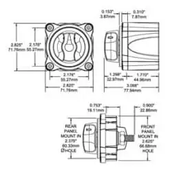 Blue Sea Mini Switch On/Off with Key 300A - Image