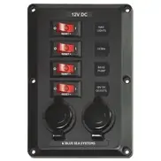 Blue Sea Panel Below Deck 12v DC CB 4 Pos - Image