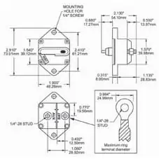 Blue Sea Thermal Circuit Breaker Panel 70AMP - Image