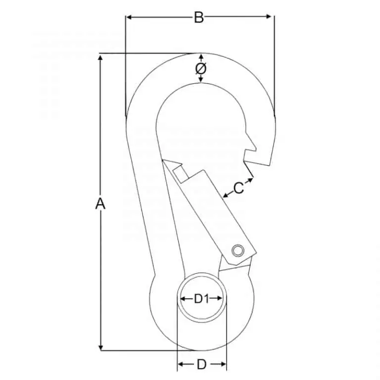 Carbine Budget Hook with Eye - Stainless Steel - Image