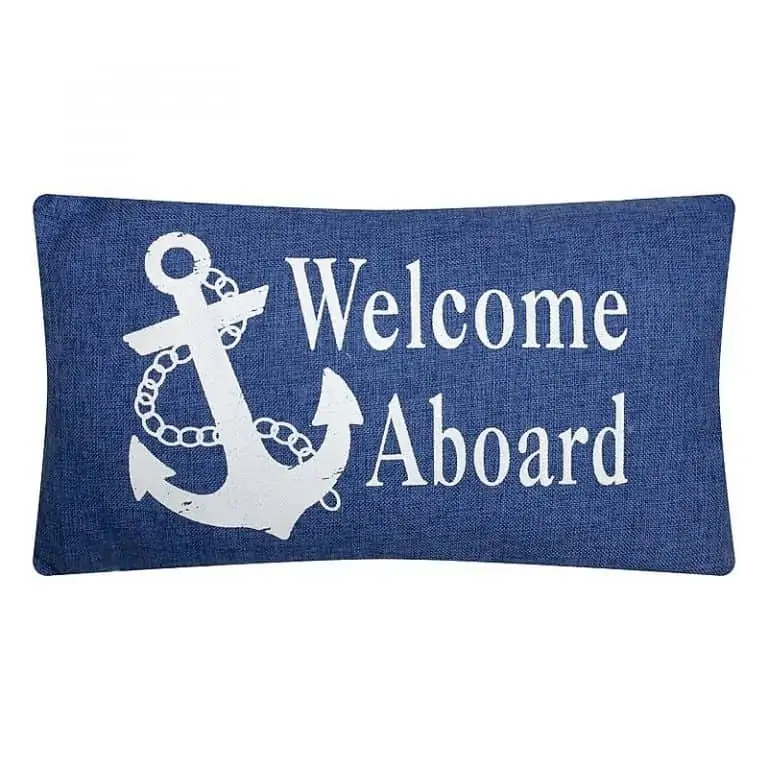 Denim Style Cushion Welcome Aboard - Image