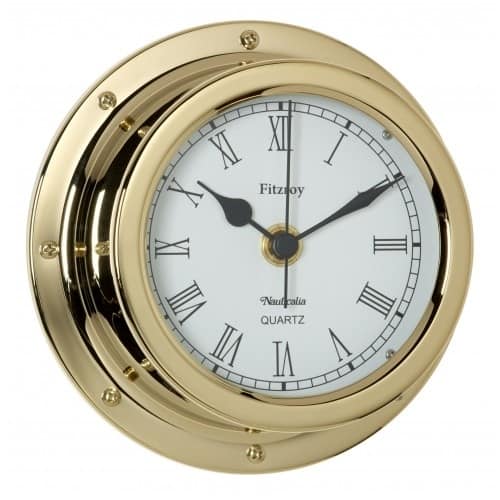 Fitzroy Brass Clock Roman Numerals - Image