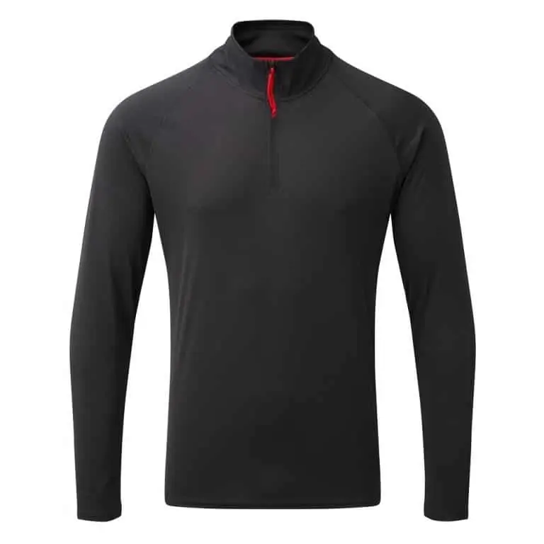 Gill UV Tec Long sleeve Zip T-Shirt - Charcoal