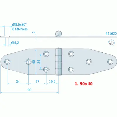 Hinges Stainless Steel - 1.