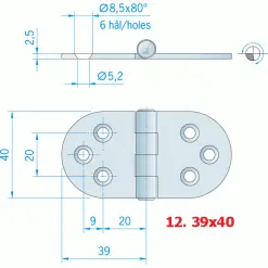 Hinges Stainless Steel - 12.