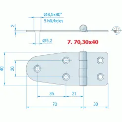 Hinges Stainless Steel - 7.