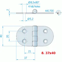 Hinges Stainless Steel - 8.