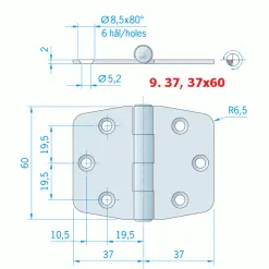 Hinges Stainless Steel - 9.