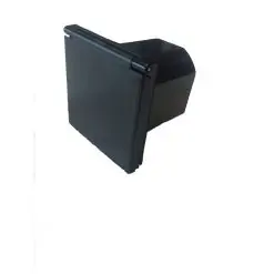 Mains Flush Mounted Socket Male Black - Image