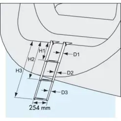 Plastimo S/S Telescopic Swivelling Boarding Ladder - Image