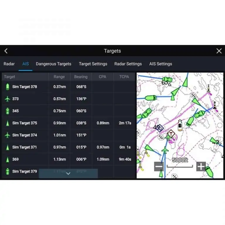 Raymarine AIS700 Class B AIS Transceiver - AIS Targets Menu