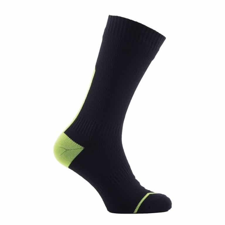 SealSkinz Road Thin Mid Socks - Black/Illuminous