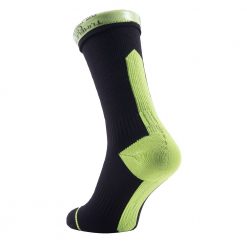 SealSkinz Road Thin Mid Socks - Black/Illuminous