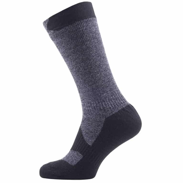 Sealskinz Walking Thin Mid Socks - Dark Grey Marl / Black