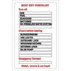 Nauticalia Boat Stickers - Boat Exit Checklist (L)