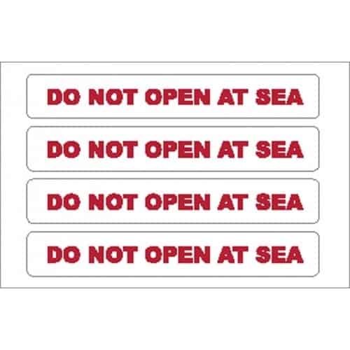 Nauticalia Boat Stickers - Do Not Open at Sea (S)