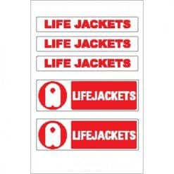 Nauticalia Boat Stickers - Life Jacket Logo & Words (S)