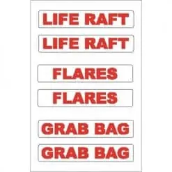 Nauticalia Boat Stickers - Liferaft/Flares/Generator (S)