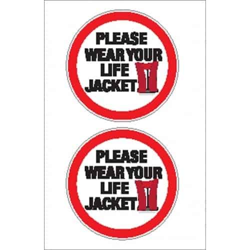 Nauticalia Boat Stickers - Please Wear Life Jacket (S)