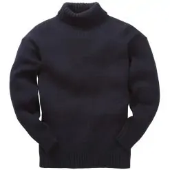 Merino Wool Submariner Sweater - Navy