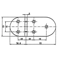 Talamex Stainless Steel Hinge 145.8 x 65mm - Image