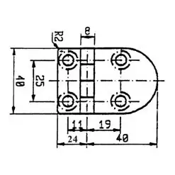 Talamex Stainless Steel Hinge 64 x 40mm - Image