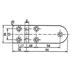 Talamex Stainless Steel Hinge 116 x 40 - Image