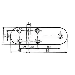 Talamex Stainless Steel Hinge 126 x 40mm - Image