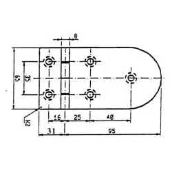 Talamex Stainless Steel Hinge 126 x 65mm - Image