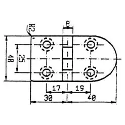 Talamex Stainless Steel Hinge 70 x 40mm - Image