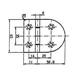 Talamex Stainless Steel Hinge 81.8 x 65mm - Image