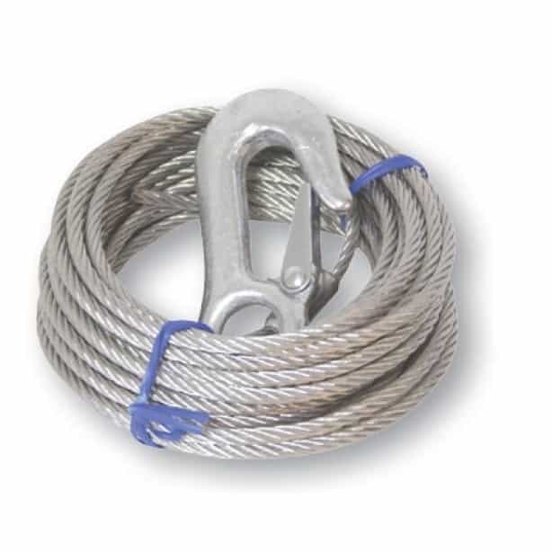 Winch Cable with Hook Max 1700kgs - WINCH CABLE WITH HOOK 6M