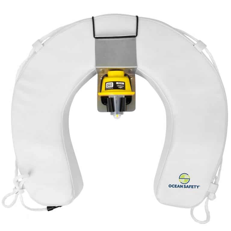 Ocean Safety Horseshoe Set with Aquaspec Light - White