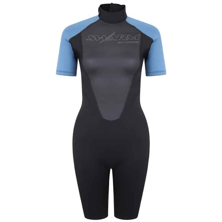 Typhoon Swarm3 Shorty Wetsuit For Women - Black/Blue Steel