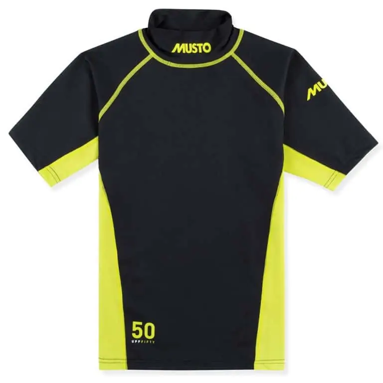 Musto Youth Championship Sunblock Short Sleeve Rash Guard - Black