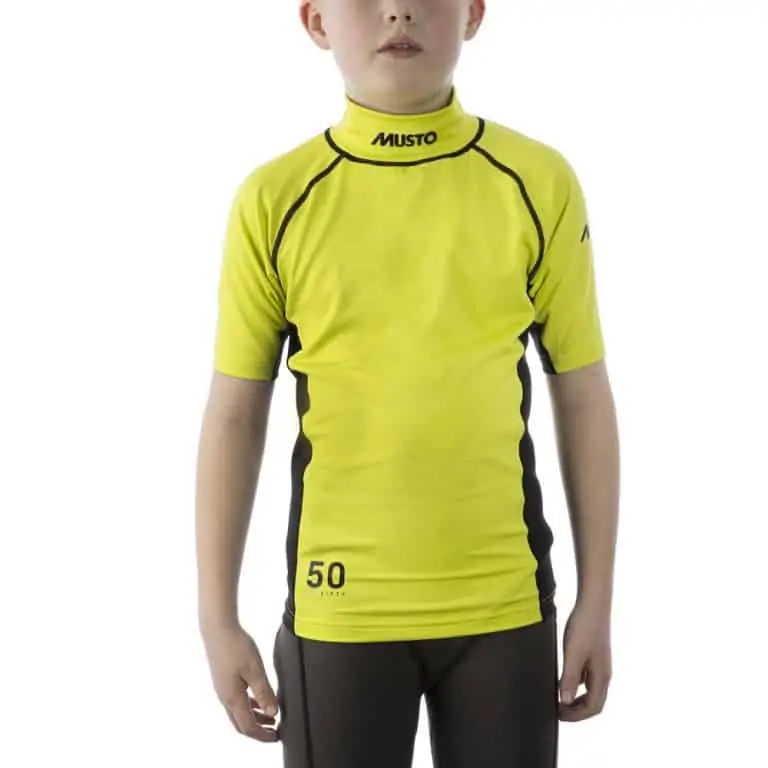 Musto Youth Championship Sunblock Short Sleeve Rash Guard - Sulphur Spring