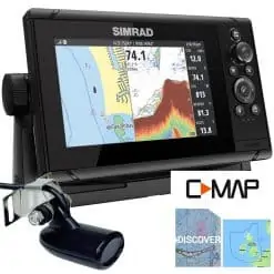 Simrad Cruise 7 Chartplotter Sonar with Transom Transducer - Image