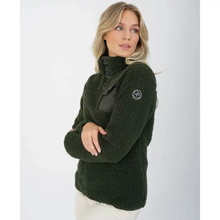 Pelle Womens Sherpa Sweater - Dark Moss