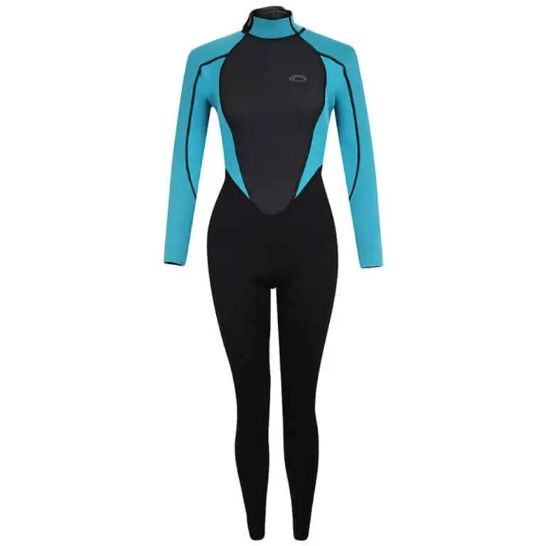 Typhoon Storm3 Full Wetsuit For Women Back Zip - Black / Aqua