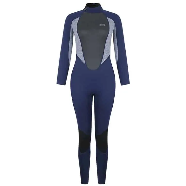 Typhoon Storm3 Full Wetsuit For Women Back Zip - Navy / Grey Marl