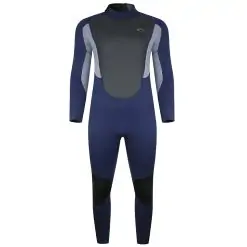 Typhoon Storm3 Full Wetsuit For Men Back Zip - Navy / Grey Marl