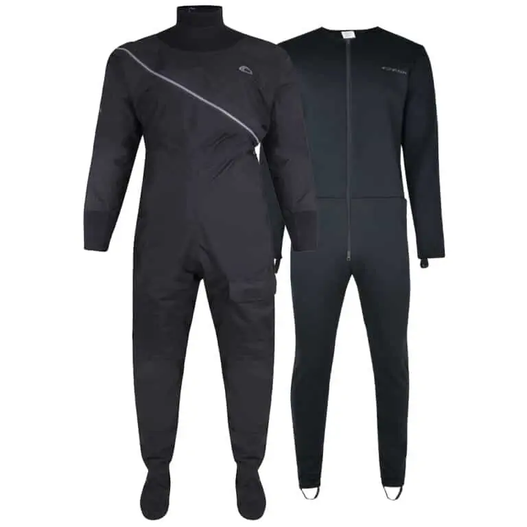 Typhoon Beadnell Ezeedon 2.0 Drysuit with Free Fleece Undersuit - Black / Grey