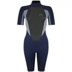 Typhoon Storm3 Shorty Wetsuit For Women Back Zip - Navy / Grey Marl