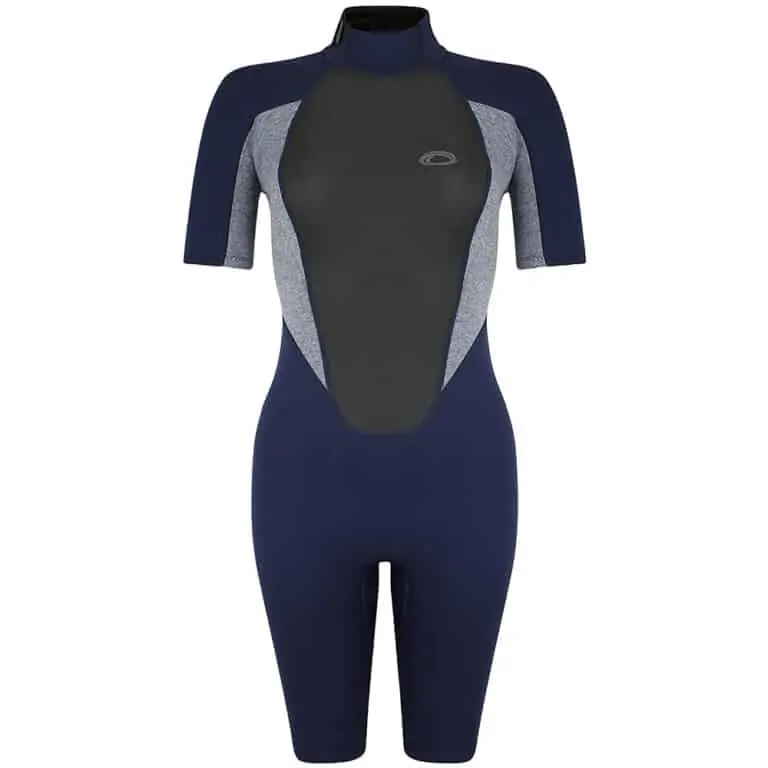 Typhoon Storm3 Shorty Wetsuit For Women Back Zip - Navy / Grey Marl