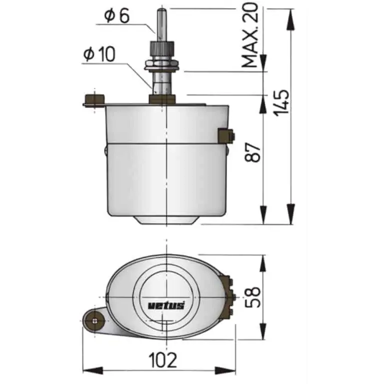 Vetus Wiper Motor Set 12V - Image