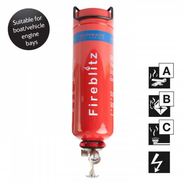 Fireblitz P1 Dry Powder Auto Fire Extinguisher 1KG - 2026 Expiry - Image
