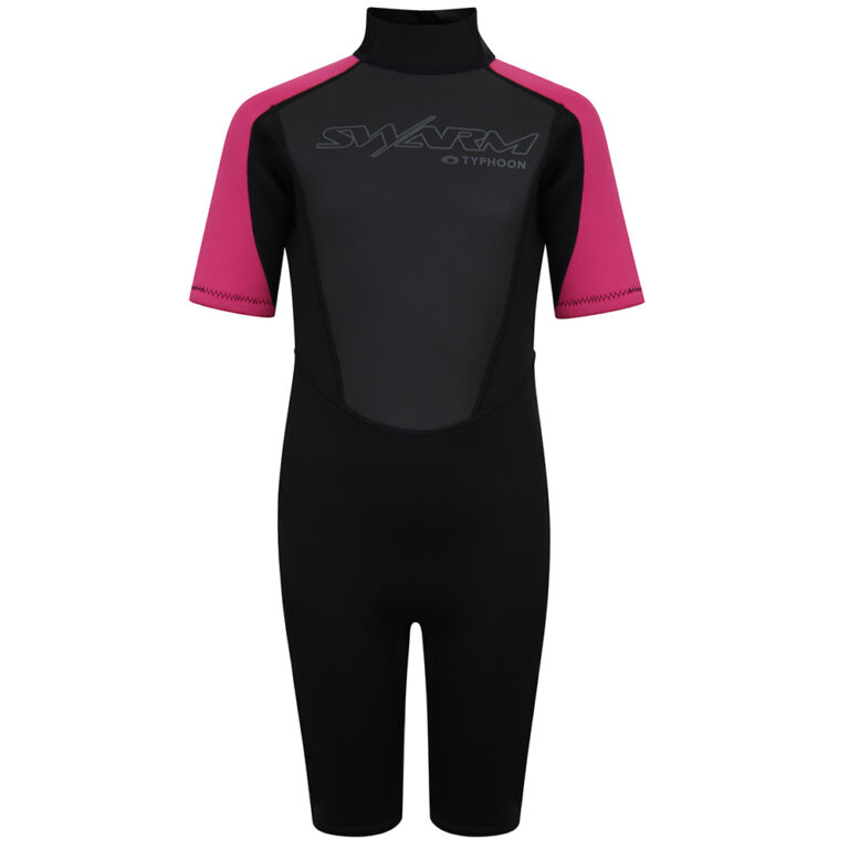 Typhoon Swarm3 Shorty Wetsuit For Youth - Black / Pink
