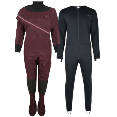 Typhoon Ezeedon 2.0 Drysuit for Women with Free Fleece Undersuit - Plum/Grey
